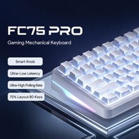 Clavier mécanique sans fil FC75 PRO à trois modes avec bouton intelligent, latence ultra-faible, taux de polling ultra-élevé, disposition 75 %, 80 touches