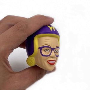 Vente en gros de balles anti-stress personnalisées en PU en forme de visage humain, jouets promotionnels avec logo - Product Image 5