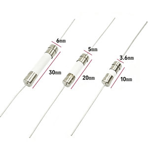 ฟิวส์เซรามิกแบบหลอด 10 ชิ้น ขนาด 3.6x10 มม. 5*20  ขนาด F0.5A 1A 2A 3A 3.15 4 5A 6.3A 8A T10A 12A 15A 20A 25A 30A 6x30 มม. 250V AMP แบบเร็ว+หน่วงเวลา - Product Image 1