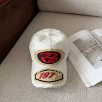 Chapeau souple style rétro pour couple, tendance urbaine, marque décontractée, étiquette brodée, six pièces en tissu, PVC réglable