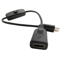 0,3 m USB c verlängertes Push-In-Schlüsselsc halter kabel USB Typ c Stecker-Buchse-Kabel mit Ein/Aus-Schalter