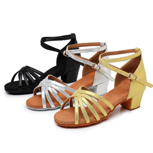 Zapatos de Baile al por Mayor para Niños, con Logotipo Personalizado, Tela Laminada, Sandalias Profesionales para Práctica de Salsa, Jazz, Baile Latino para Niñas - Product Image 5