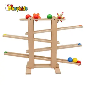 Ready to ship kids wooden slide ball toy for wholesale W04E002