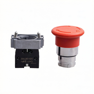 Botón de Paro de Emergencia Genuino XB2-BS542C (ZB2BZ102C+ZB2BS54C) con Bloqueo, Cabeza de Hongo Roja de 30mm, 1NO+1NC, Nuevo Stock - Product Image 1