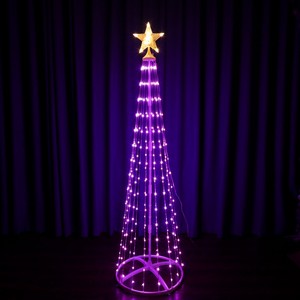 Thông minh <span class=keywords><strong>LED</strong></span> 220V Cây giáng sinh Đèn biến áp không thấm nước chuỗi hình nón tháp hình dạng đa màu sắc thay đổi cho ngày lễ ngoài trời IP65 - Product Image 4