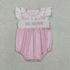 Tenues assorties pour frères et sœurs, barboteuse à volants pour bébé fille et garçon, « Petit frère et petite sœur » - Product Image 3