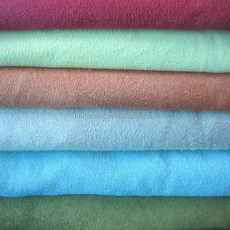 China Supply 100% Polyester Suede Sofa Fabric Synthetic Leather Suede Bonded Faux Fur Fabrics