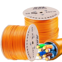 Kabel Ethernet Indoor WANGSHENG SFTP Cat7 5m 23AWG 8-Conductor Strand BC CCA Jaringan Kecepatan Tinggi untuk Penggunaan Rumah/Kantor PVC