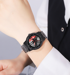 SKMEI 1787 1990 2191 Nouvelle Arrivée Montre Couple Coffret Cadeau Design Roue de Voiture OEM ODM Bracelet Acier Inoxydable Montre Quartz Femme - Product Image 4