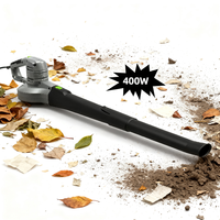 Souffleur de feuilles électrique VERTAK 400W avec vitesse d'air maximale de 195 km/h Souffleur de feuilles léger pour le nettoyage des débris de feuilles de jardin