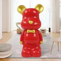 Statuette d'ours sculptée artistique en résine de 28 cm, tirelire, ornement de maison, cadeau de déménagement pour filles – Nouveauté populaire