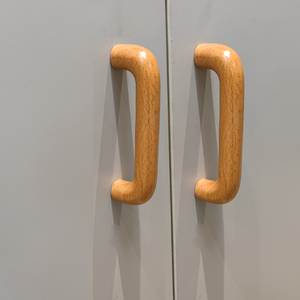 Pegangan kombinasi kayu padat gaya Nordic dan kenop furnitur pintu laci lemari dapur pegangan furnitur kayu - Product Image 3