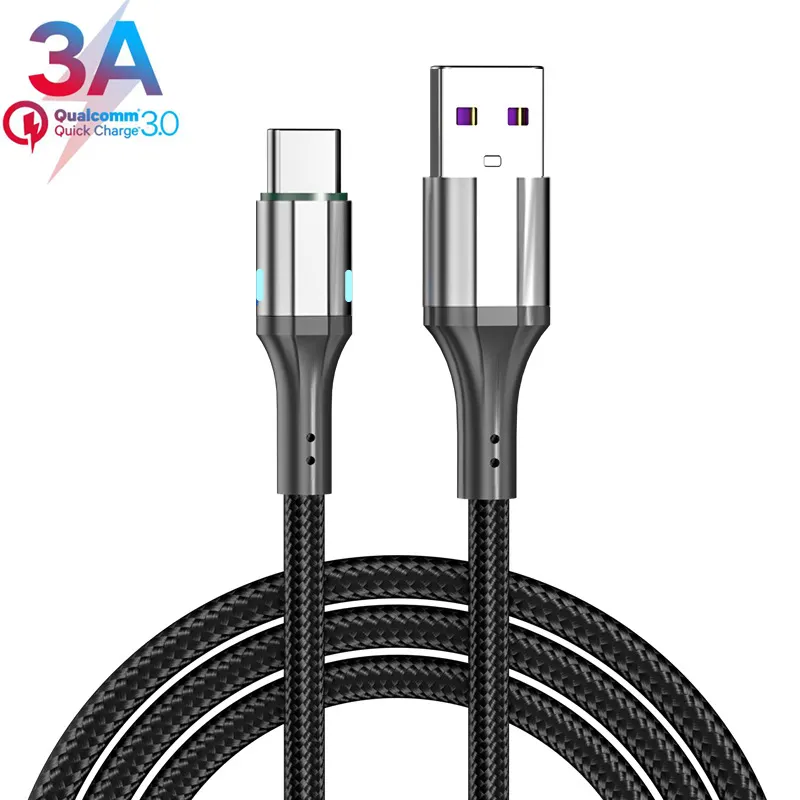Kabel Data Usb nilon tipe C, kabel Data Usb nilon kepang untuk Samsung