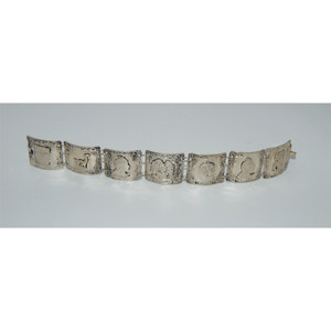 Bracciale in argento Sterling 925 scolpito con opere d'arte culturale - Product Image 4