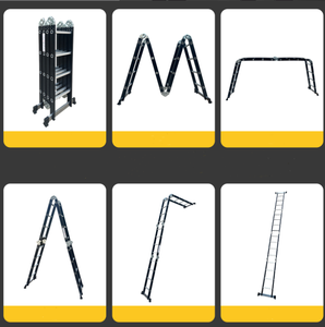 Escalera de andamio de aluminio multiposición 4x4 con peldaños de acero al carbono, diseño moderno, plegable, para exteriores, certificación CE, 150 kg - Product Image 5