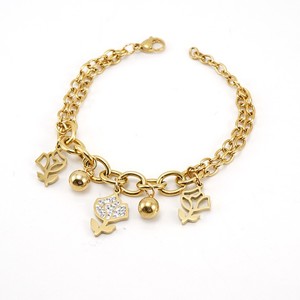 Europäische und Amerikanische Mode Personalisiertes Edelstahl Geometrisches Diamantbesetztes Armband Titan-Stahl 18k <span class=keywords><strong>Gold</strong></span> - Product Image 5
