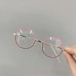 2021レトロポリゴン子供用金属メガネフレーム装飾子供用フラットミラー野生子供用メガネフレーム卸売 - Product Image 3