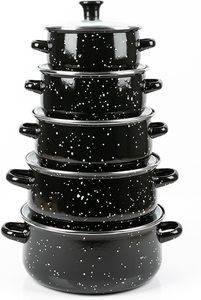 Juego de Cocina de 5 Piezas de <span class=keywords><strong>Hierro</strong></span> <span class=keywords><strong>Fundido</strong></span> Diseño Moderno Olla Cacerola Esmaltada con Revestimiento Cerámico Logo Personalizable para Uso Doméstico - Product Image 2