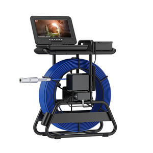 Kamera saluran pembuangan 100M, inspeksi kamera 360 derajat 10 inci IPS + Diameter kabel 7mm + 512HZ pemancar lokasi + penghitung Meter + Keyboard - Product Image 5