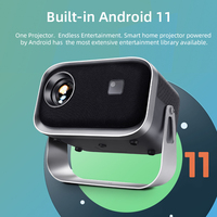 Projecteur intelligent portable LED 4K Android 11 avec haut-parleurs, courte focale, adapté aux enfants, correction automatique de la distorsion trapézoïdale, 45 400 lumens, stéréo HIFI
