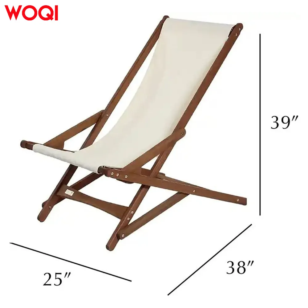 Woqi التخييم خشبية كرسي قابل للطي الجملة في الهواء الطلق الشاطئ خشبية كرسي مع حقيبة حمل