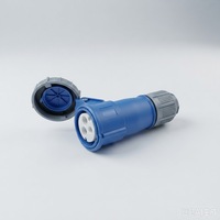 Connecteur d'alimentation CEE mâle 16A 240V 3 broches 2P+E IP67 étanche bleu pour extérieur et industrie