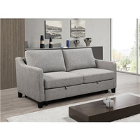 Personnalisé 2 sièges + chaise salon canapé pliable tasse rainure accoudoir canapé-lit en L avec rangement sans fil USB charge