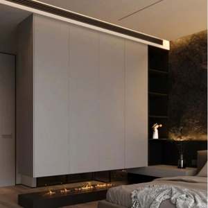 Meubles de chambre à coucher en bois modernes et minimalistes, convertibles, autonomes, placards extensibles, portes en verre, armoires murales pour la maison - Product Image 6