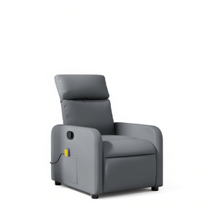Sillón Reclinable de Masaje de Piel Sintética Gris, para Uso Doméstico, Enchufable, 110-240v - Product Image 1