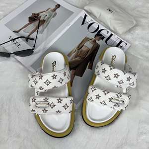 Wholesale Customized Logo Open Toe Platform Heel Printed <b>slippers</b> Summer Sandal Femme Sandals for Women and Ladies Men Shoes - Product Image 1