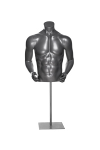M029-HEF-08 Mannequin <span class=keywords><strong>Homme</strong></span> Sans Tête Gris Brillant avec Support, <span class=keywords><strong>Torse</strong></span> <span class=keywords><strong>Musclé</strong></span> pour Présentation de Vêtements et de Sportswear Masculins - Product Image 3