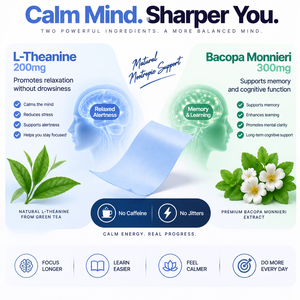Tiras Orales de L-Teanina de Disolución Rápida con Bacopa, Sin Cafeína, Nootrópicas Calmantes, Marca Privada OEM, 30 Unidades - Product Image 2