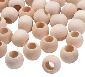 100Pcs 9mm Colorful Unfinished Wooden Loose Spacer Beads 5mm <b>Big</b> Hole for <b>Jewelry</b>/Garlands Making Home Decoration FAIZA CRAFT - Product Image 1