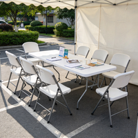 Table pliante mobile moderne et simple, en plastique, polyvalente, pour salle à manger, entrée d'hôpital, extérieur, chambre, sous-sol - Vente chaude usine