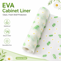 Tapis de protection pour tiroirs et étagères en EVA, motif floral marguerite et feuilles vertes, antidérapant, imperméable, facile à découper, pour rangement de cuisine