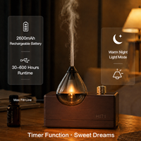 Diffuseur d'air froid en bois et verre, diffuseur nébulisant sans eau, aromathérapie, diffuseur d'huiles essentielles pures portable pour spa, salle de yoga