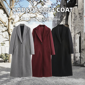 Manteau long à revers <span class=keywords><strong>en</strong></span> cuir de poisson vintage et écologique <span class=keywords><strong>pour</strong></span> <span class=keywords><strong>femme</strong></span>, fermeture à bouton unique, épaulettes, tissage lapin 9731147 - Product Image 3
