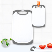 Moderne Minimalistische PP & Rubber Kunststof 3-delige snijplankset Antislip keuken snijplanken voor vlees, fruit & groenten