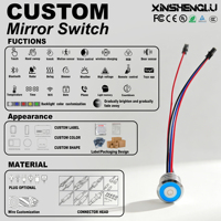 Interrupteur Tactile Intelligent LED 20mm à Intensité Variable Continue, CCT Réglable 3-en-1, IP21, 12V/24V, pour Éclairage de Meuble et Comptoir