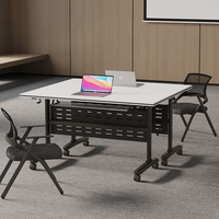 Table de conférence pliable minimaliste durable en gros avec roulettes, design amovible, mobilier de bureau de haute qualité