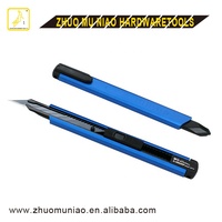 Couteau utilitaire personnalisé avec logo, lame rétractable à bouton-poussoir de 9 mm, coupe-boîte, qualité DIY, faible MOQ pour cadeau promotionnel, couteaux d'art OEM