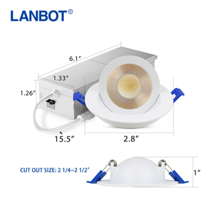 Downlight LED encastré orientable 2 pouces 5W Triac 0-10V DALI <span class=keywords><strong>Darklight</strong></span> avec cadre et certification ETL - Product Image 4
