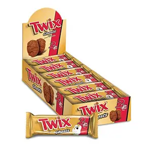 TWIX Halloween Caramel Sharing Size Chocolate Cookie Bar Candy Ghosts 2.12-Ounce Bar (Pack Of 24)