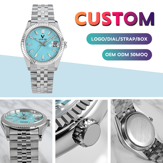 Automatic Mechanical Watch for Men Luxury Mechanical Watch Men's Mechanical Watch Water Resistant 100m Leather Strap Custom case