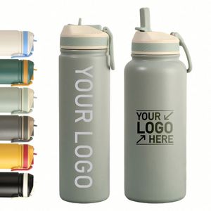 Bouteille d'eau isotherme sport en acier inoxydable avec logo personnalisé, revêtement poudré, 12oz, 17oz, 22oz, 32oz, 40oz - Product Image 1