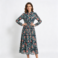 Robe de femme musulmane abaya avec imprimé de fleurs robe modeste robes de femmes