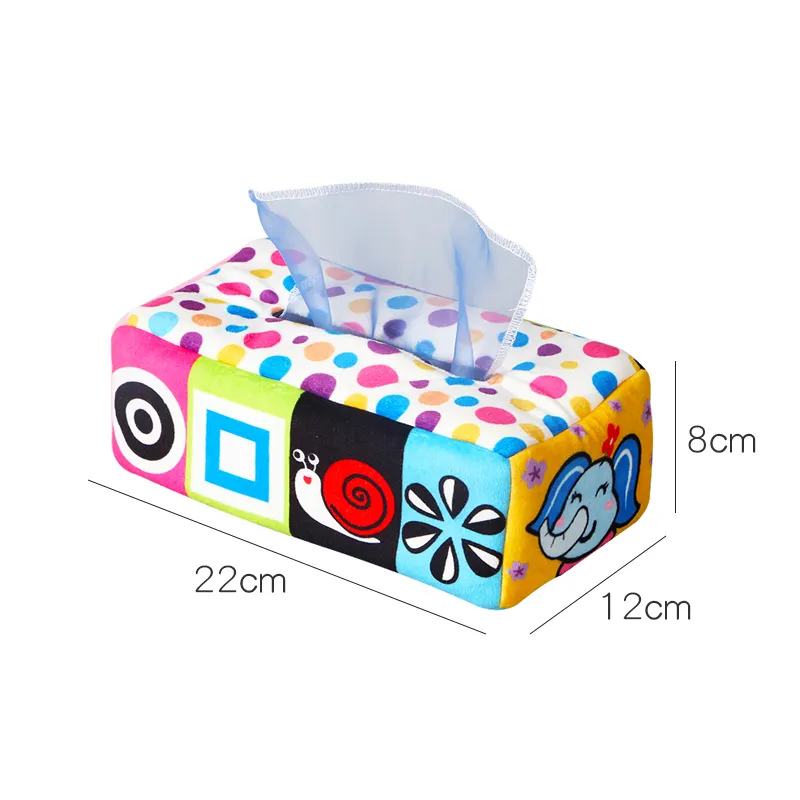 N037A New plush paper towel toy baby learning paper towel box ring paper toy