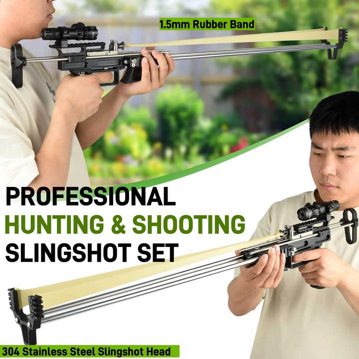 High Quality Metal Telescopic Long Rod Slingshot for Hunting