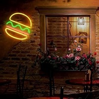 IMEGINA Letreros de Neón LED Personalizados Hechos a Mano con Logotipo, Publicidad Personalizable para Interiores/Exteriores, Decoración de Pared para Hamburgueserías y Edificios