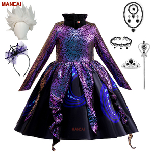 Costume de cosplay de sirène <span class=keywords><strong>Ursula</strong></span> pour enfants, robe de fille, jupe gothique violette, <span class=keywords><strong>Ursula</strong></span> Arile, anime, performance scénique, costume d'Halloween - Product Image 1